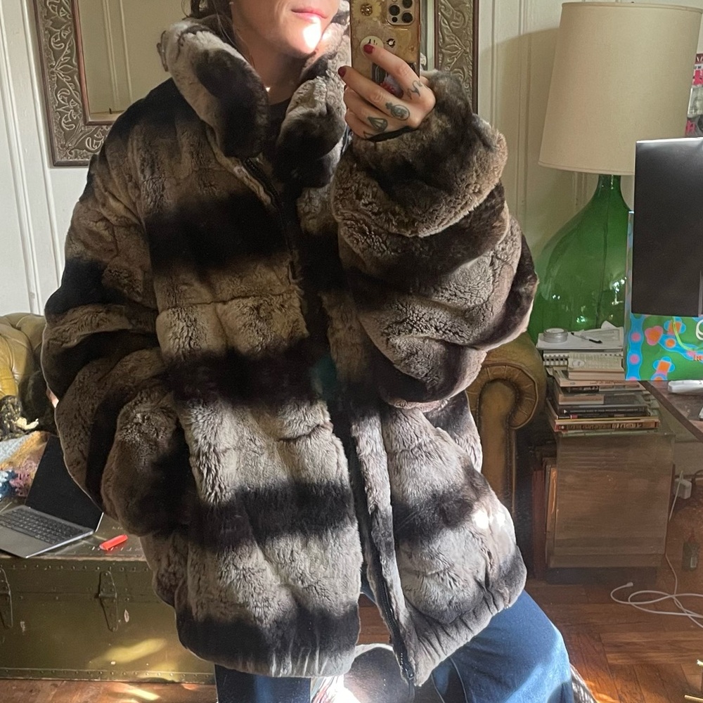 Men's Luxurious Chinchilla Faux Fur Teddy Jacket